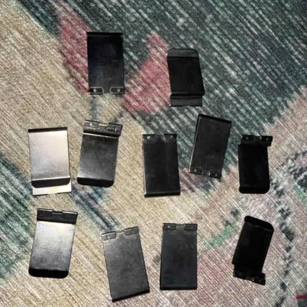 Lot of 11 Metal Belt Clips for Holsters or Sheaths bundle cheap lot